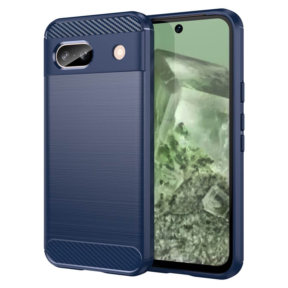 Google Pixel 8a - Coque look métal carbone