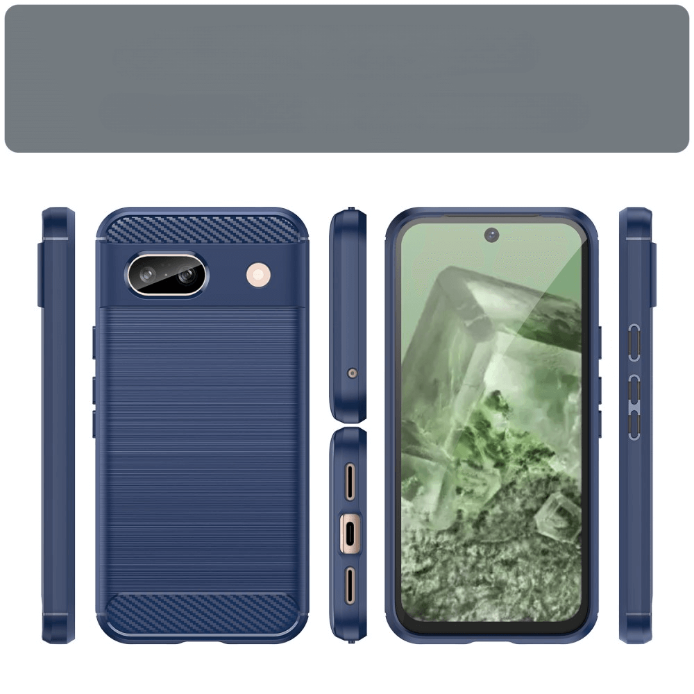 Google Pixel 8a - Coque look métal carbone