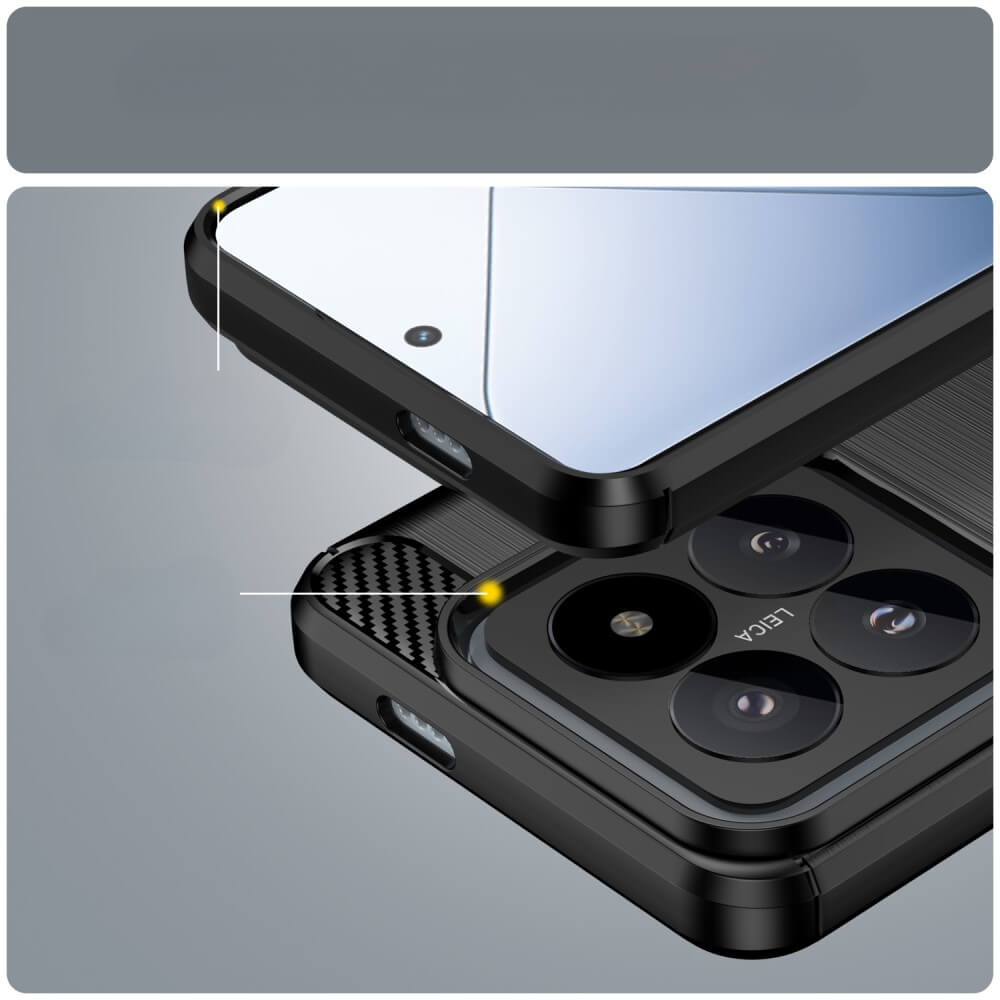 Xiaomi 14 Pro - Coque look métal carbone