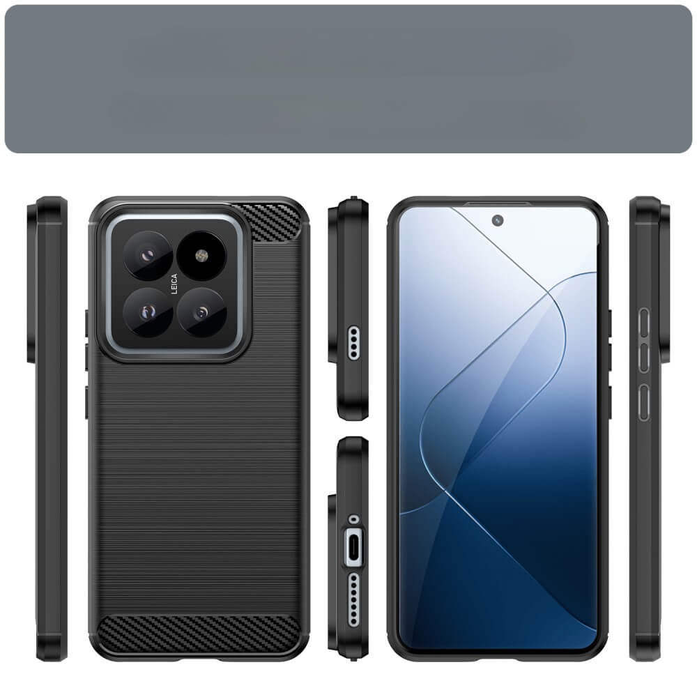 Xiaomi 14 Pro - Coque look métal carbone