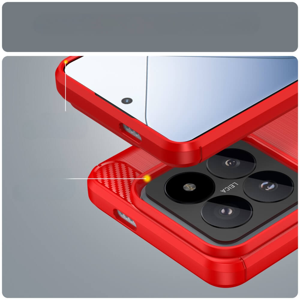Xiaomi 14 Pro - Coque look métal carbone