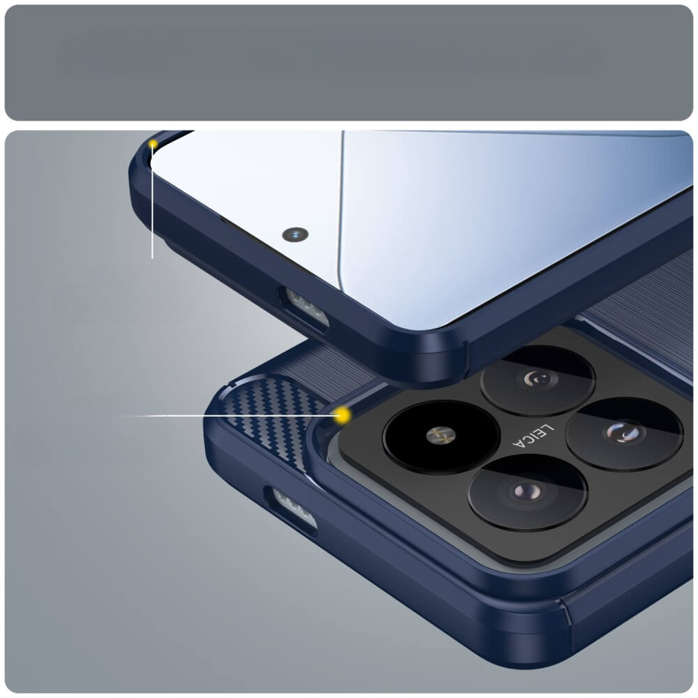 Xiaomi 14 Pro - Coque look métal carbone