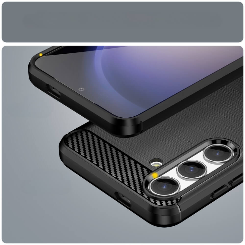 Galaxy S25 / S24 - Coque look métal carbone