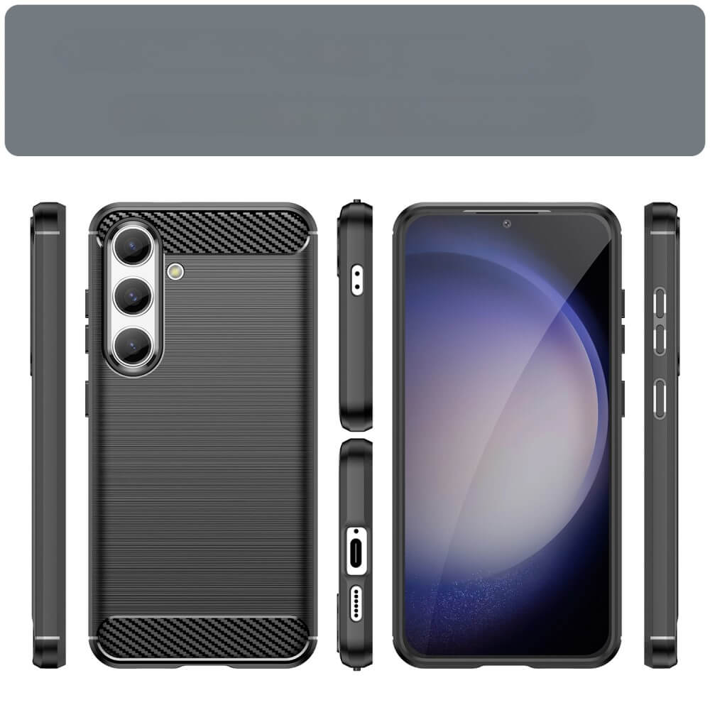 Galaxy S25 / S24 - Coque look métal carbone
