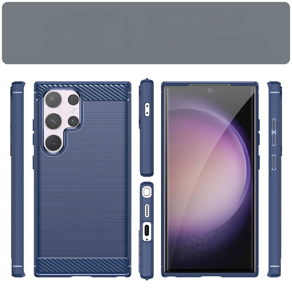 Galaxy S24 Ultra - Coque métal look carbone