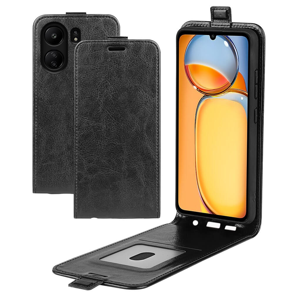 Xiaomi Poco C65 / Redmi 13C - Klassisches Flip Case schwarz