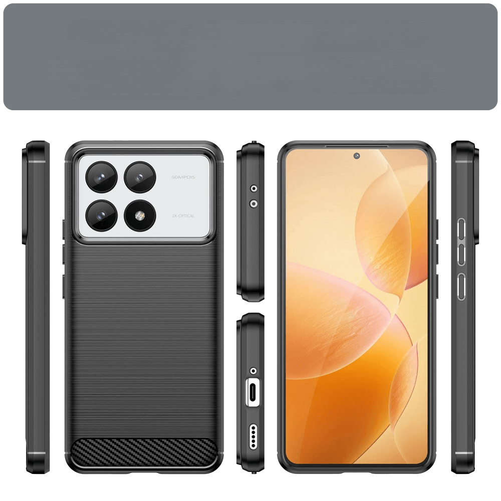Xiaomi Poco F6 Pro - Metal Carbon Look Case