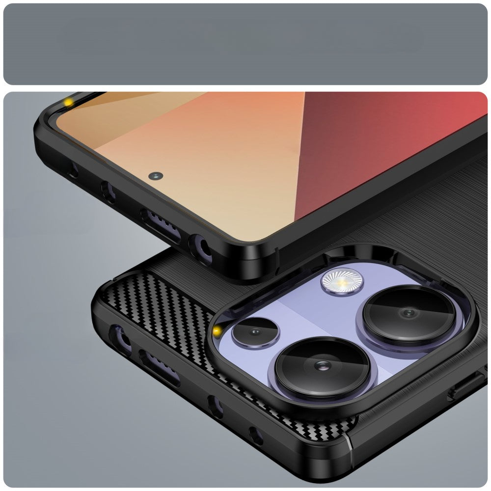 Poco M6 Pro / Redmi Note 13 Pro 4G - Cover in look metallo carbonio