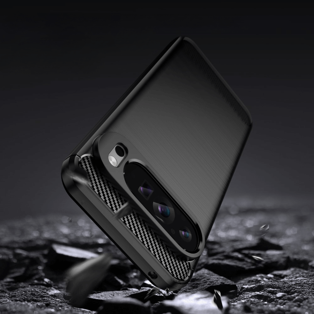 Google Pixel 9 Pro XL - Coque look métal carbone