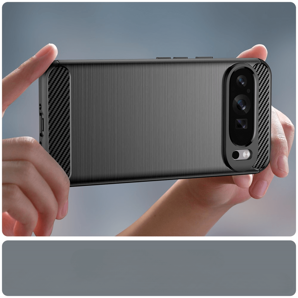 Google Pixel 9 Pro XL - Coque look métal carbone