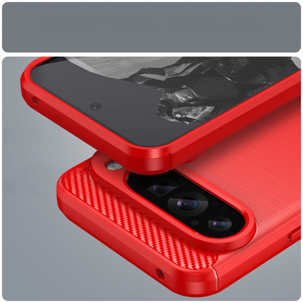 Google Pixel 9 Pro XL - Coque look métal carbone