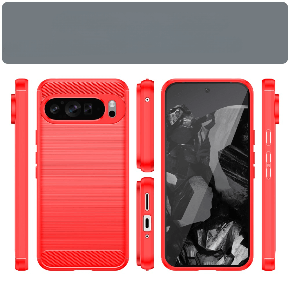 Google Pixel 9 Pro XL - Coque look métal carbone
