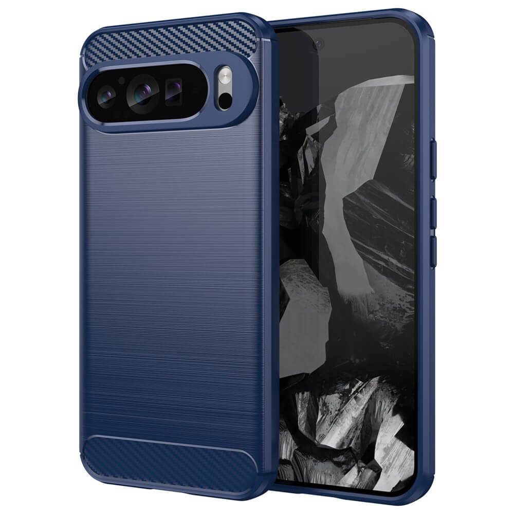 Google Pixel 9 Pro XL - Coque look métal carbone