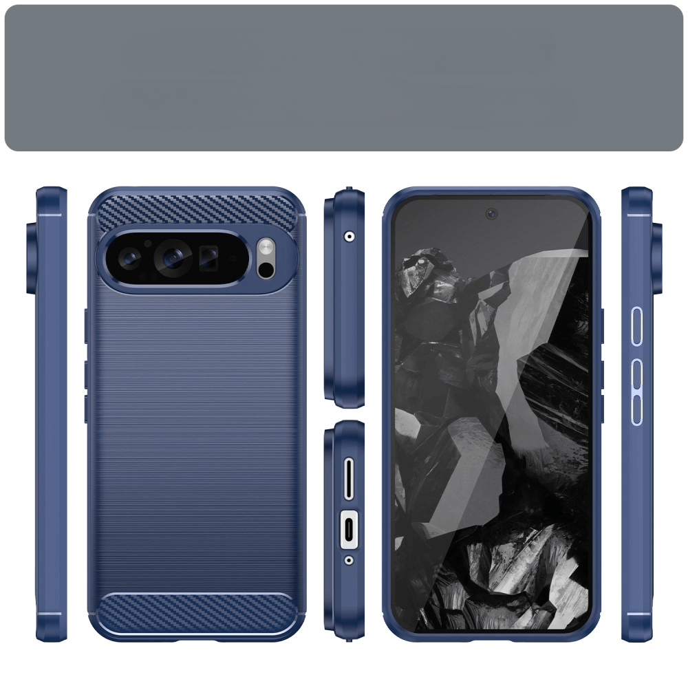 Google Pixel 9 Pro XL - Coque look métal carbone