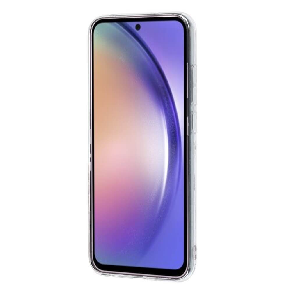 Ein stilvolles Galaxy A55 - Cover Handyhülle Marble von Cover-Discount, mit einem bunten Farbverlauf Bildschirm und eine klare TPU Fall-ideal für diejenigen, die schlanke Schutz.
