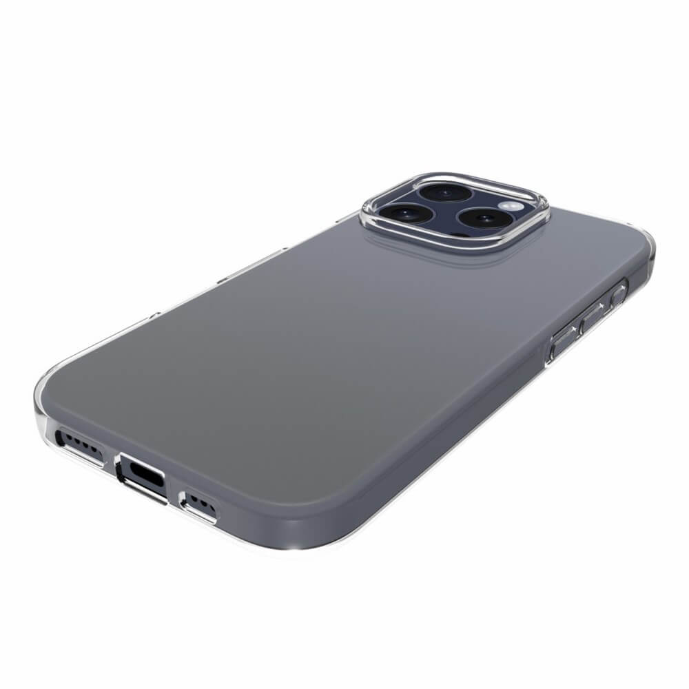 Das transparente Silikon-Gummi-Case für das iPhone 16 Pro von Cover-Discount verfügt über eine Kameraaussparung, seitliche Tasten und einen Antifingerprint-Schutz für ein makelloses Aussehen.