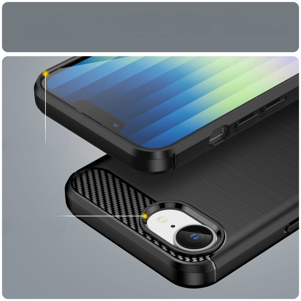 iPhone 16e - Cover in look metallo carbonio