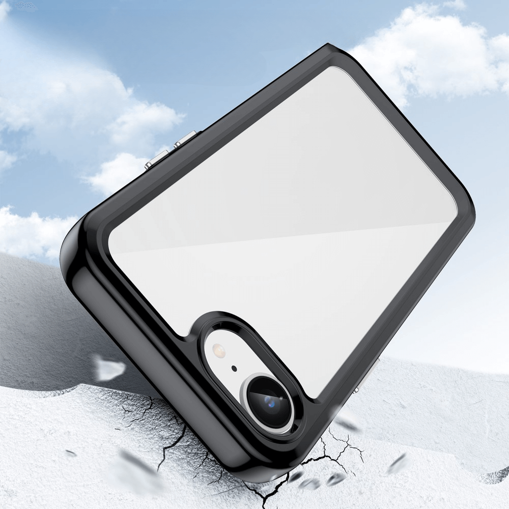 iPhone 16e - Custodia protettiva in acrilico con bordo rialzato