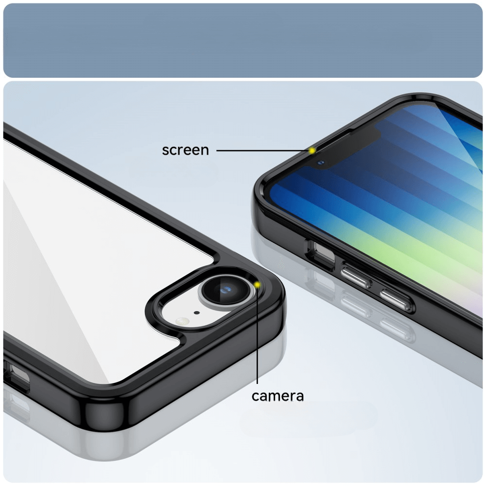 iPhone 16e - Custodia protettiva in acrilico con bordo rialzato