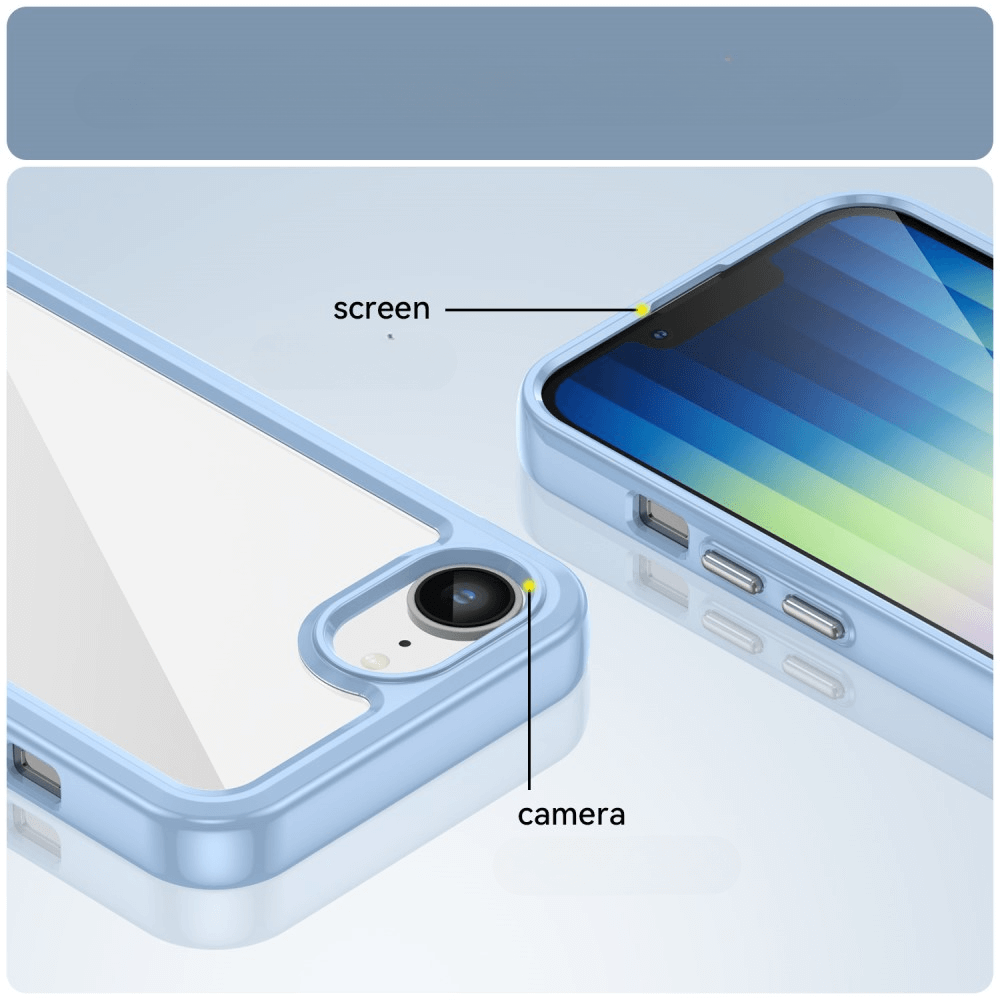 iPhone 16e - Custodia protettiva in acrilico con bordo rialzato