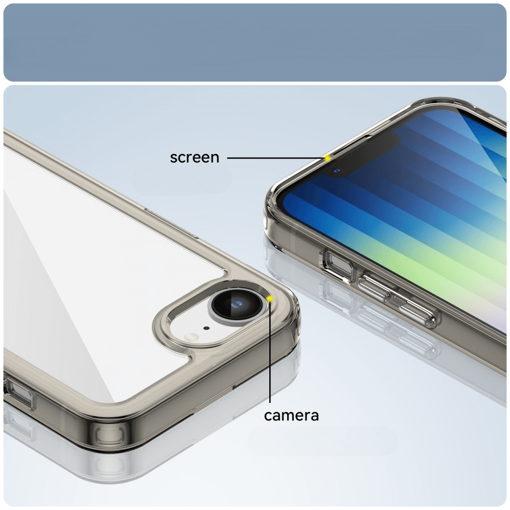 iPhone 16e - Custodia protettiva in acrilico con bordo rialzato