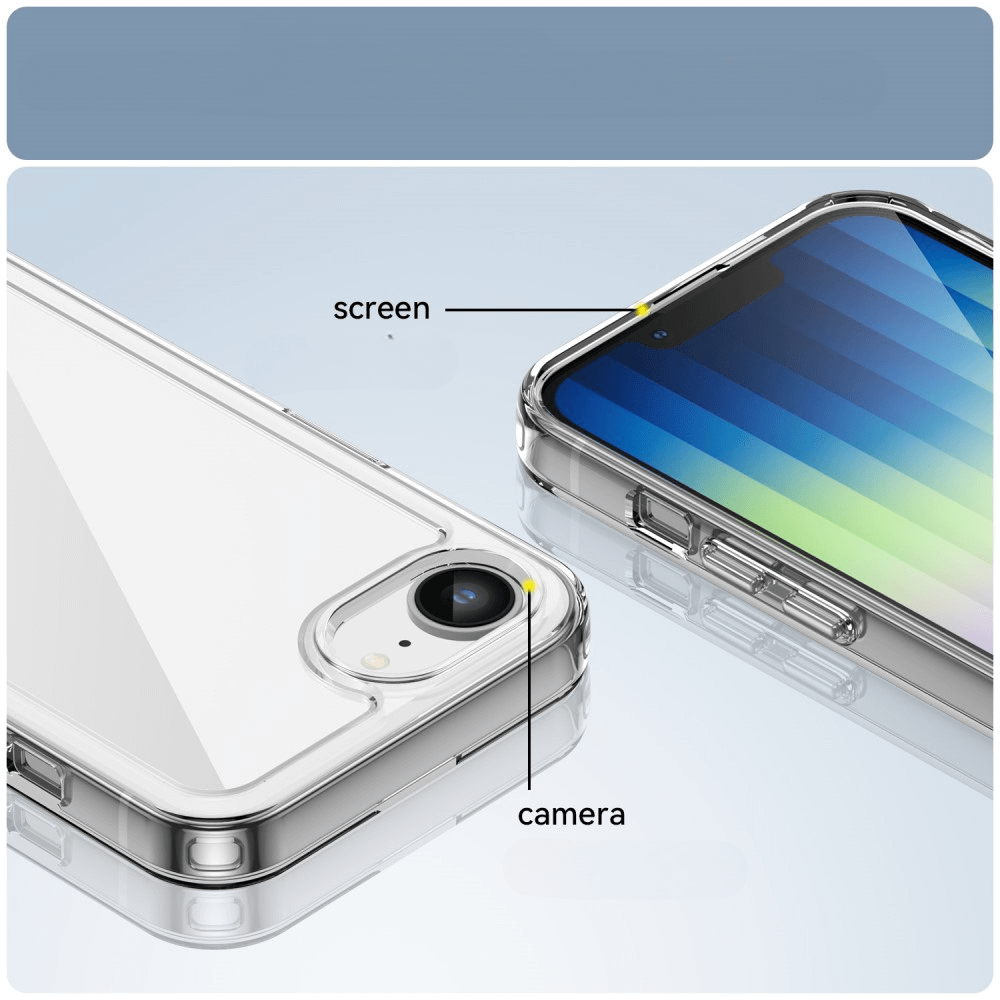 iPhone 16e - Custodia protettiva in acrilico con bordo rialzato