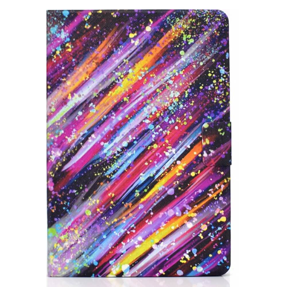 Bunte abstrakte Muster in Lila, Pink, Orange und Gelb schmücken das Cover-Discount Kindle Paperwhite 2024 Etui mit stilvollem Motiv und bieten auffälligen Look sowie Rundumschutz für dein Gerät.