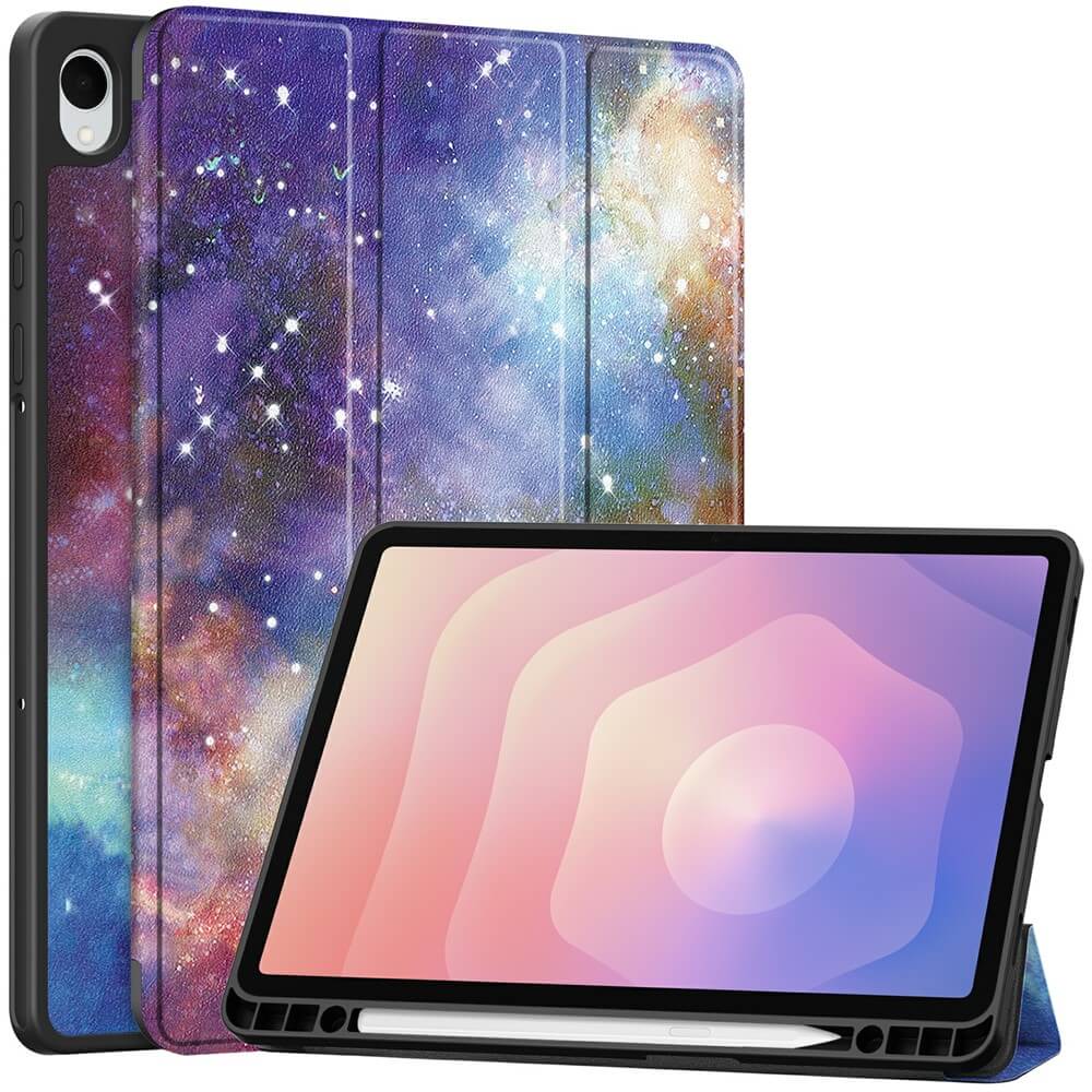 Galaxy Tab S11 - Tri-Fold Case with pencil holder and motif