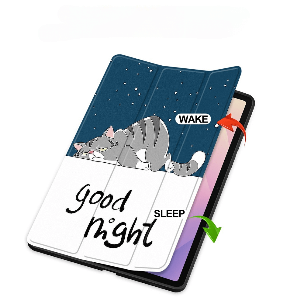 Galaxy Tab S11 - Tri-Fold Case with pencil holder and motif