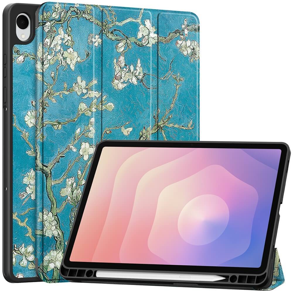 Galaxy Tab S11 - Tri-Fold Case with pencil holder and motif