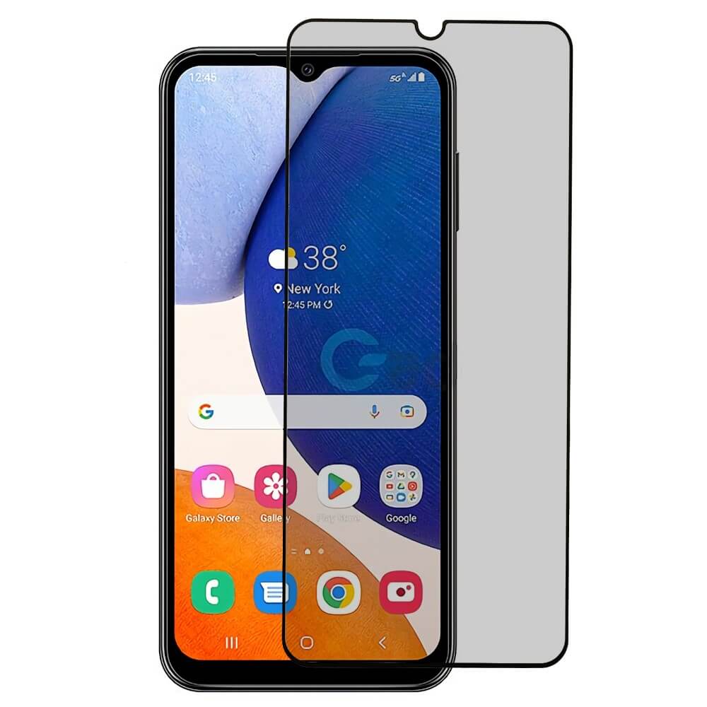 Der Cover-Discount Galaxy A16 - Panzerglas Display Privacy Anti-Spy Displayschutz wird vor dem Display ausgerichtet.