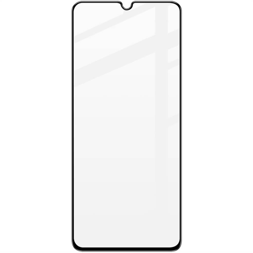 Das Imak Panzerglas-Display für Xiaomi Redmi 14C / Poco C75 ist ein klarer 9H-Displayschutz aus gehärtetem Glas mit schwarzem Rand und einer Kerbe oben in der Mitte.