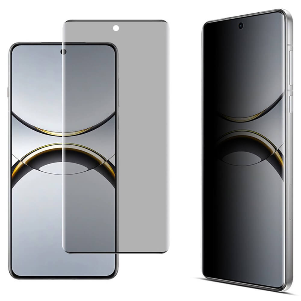 Gezeigt werden zwei OPPO Find X8 Pro Smartphones, eines davon mit einer Imak Panzerglas Display Privacy Anti-Spy Schutzfolie ausgestattet.