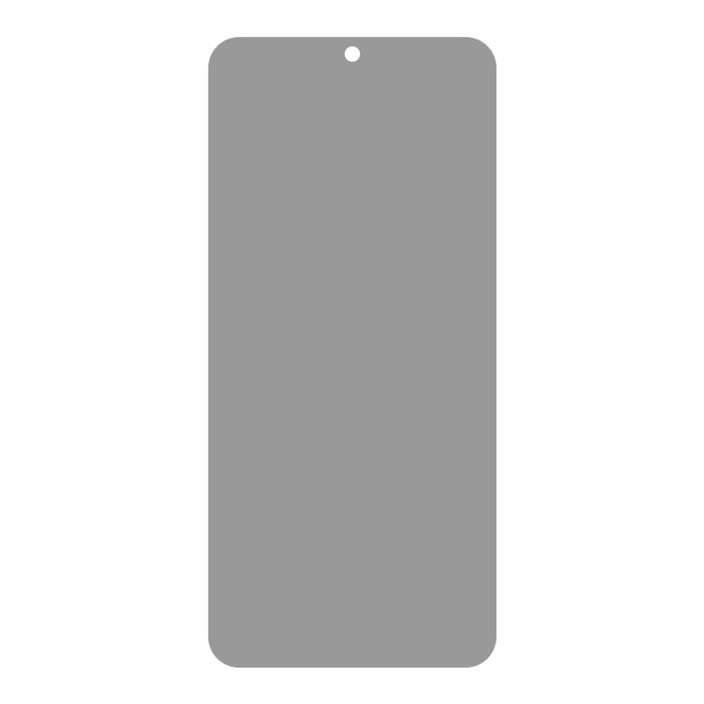 Graue Smartphone-Silhouette mit Frontkamera-Aussparung, zeigt Platzhaltertext für Titel und zwei Zeilen.