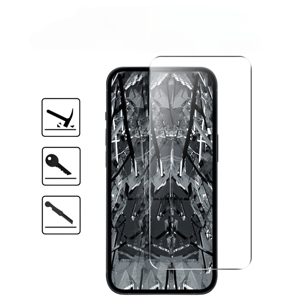 Das Cover-Discount iPhone 15 Pro Max – 2 Stk. Panzerglas Display bietet kratz- und schlagfesten Schutz vor Schlüsseln und Messern sowie blasenfreie Installation – ideal für dein Handy!.