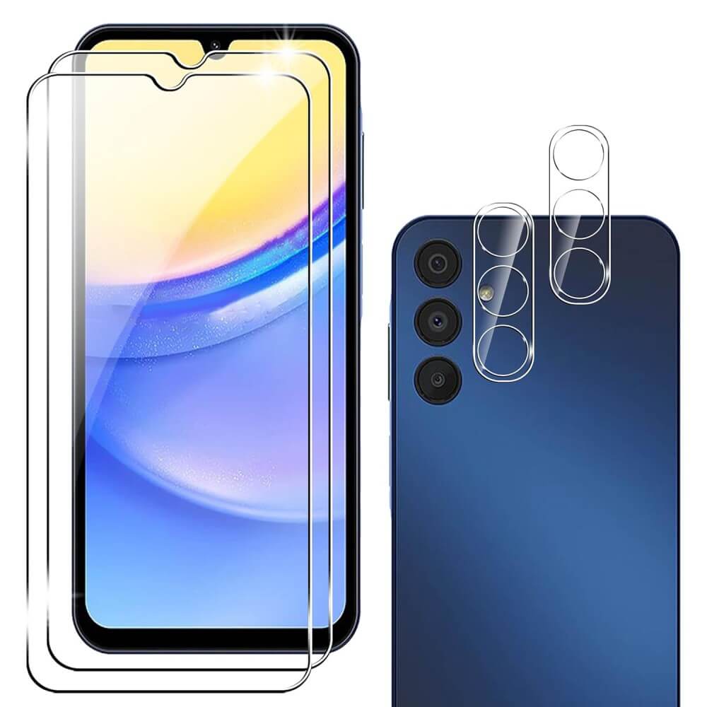 Das Cover-Discount Galaxy A55 Set enthΓ€lt 2 Panzerglas fΓΌr Display und Kamera β optimaler Rundumschutz, vereint stilvoll.