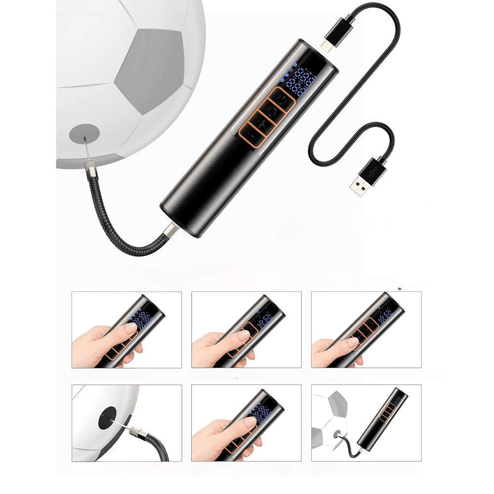 Pompa ad Aria Ricaricabile con Display Digitale – Pompa Elettrica per Palloni con LED