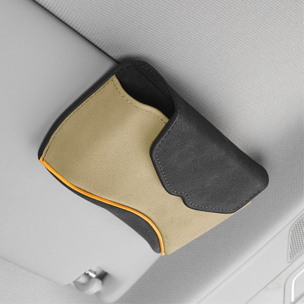 Custodia per occhiali da auto con clip per parasole