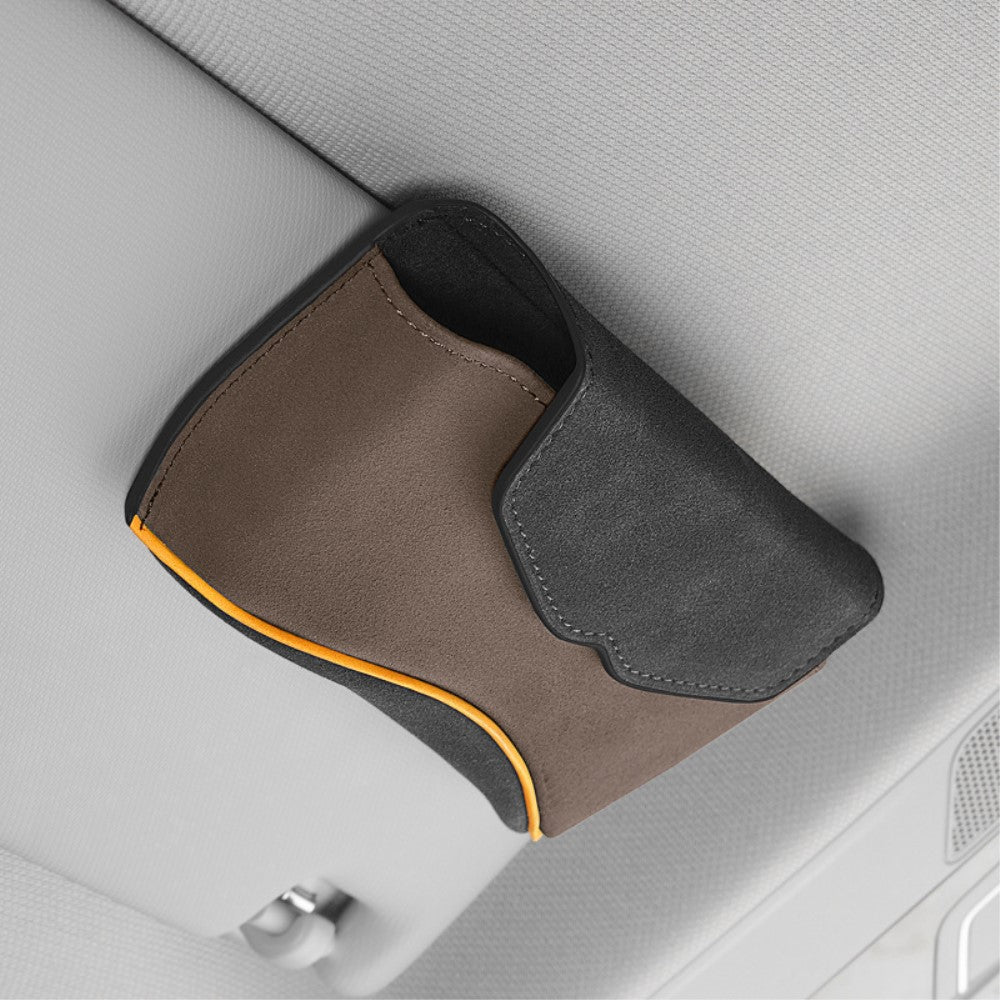 Custodia per occhiali da auto con clip per parasole