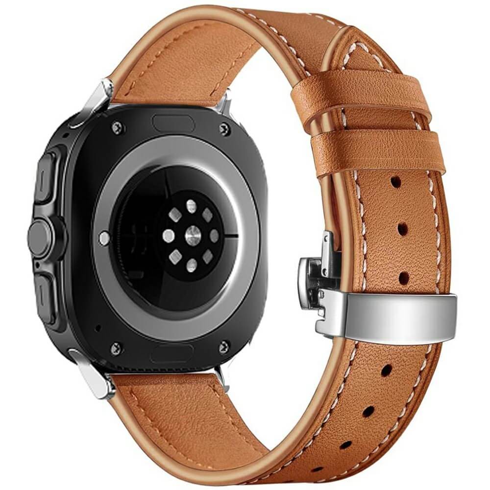 Galaxy Watch Ultra (47 mm) - Cinturino di ricambio in pelle con chiusura a butterfly