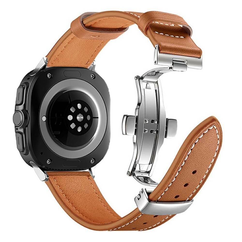 Galaxy Watch Ultra (47 mm) - Cinturino di ricambio in pelle con chiusura a butterfly