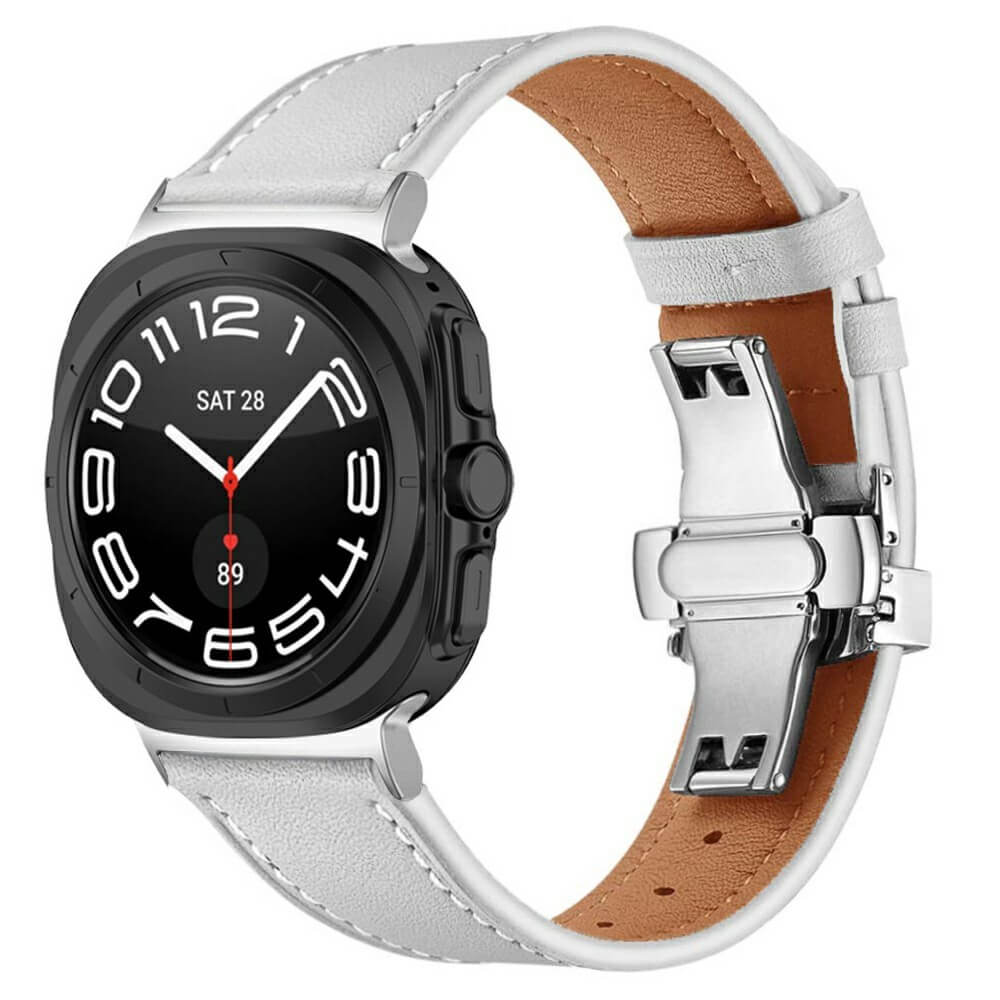 Galaxy Watch Ultra (47 mm) - Cinturino di ricambio in pelle con chiusura a butterfly