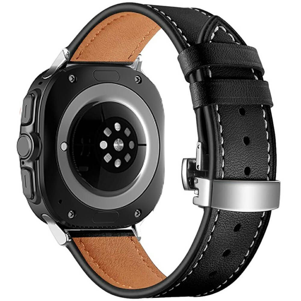 Galaxy Watch Ultra (47 mm) - Cinturino di ricambio in pelle con chiusura a butterfly