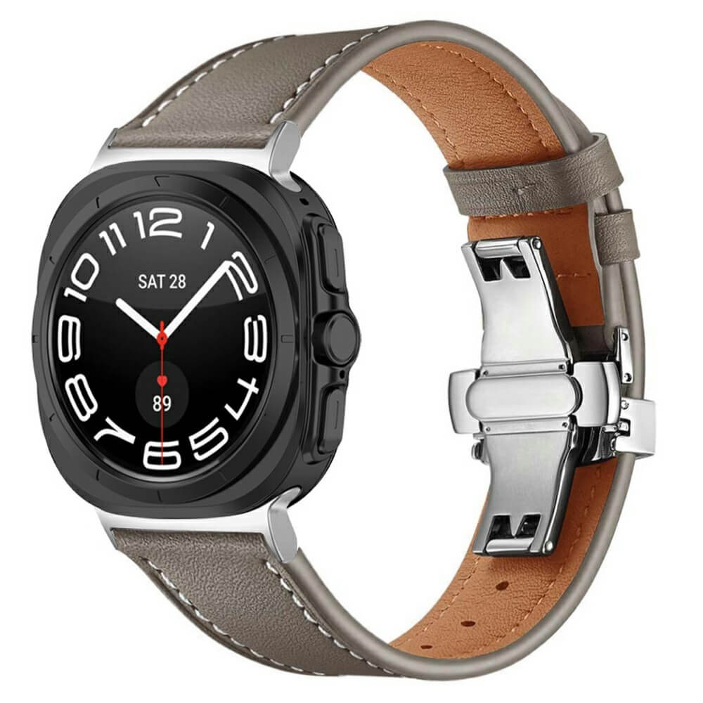 Galaxy Watch Ultra (47 mm) - Cinturino di ricambio in pelle con chiusura a butterfly