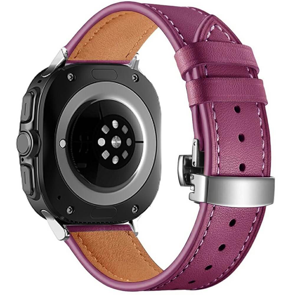 Galaxy Watch Ultra (47 mm) - Cinturino di ricambio in pelle con chiusura a butterfly