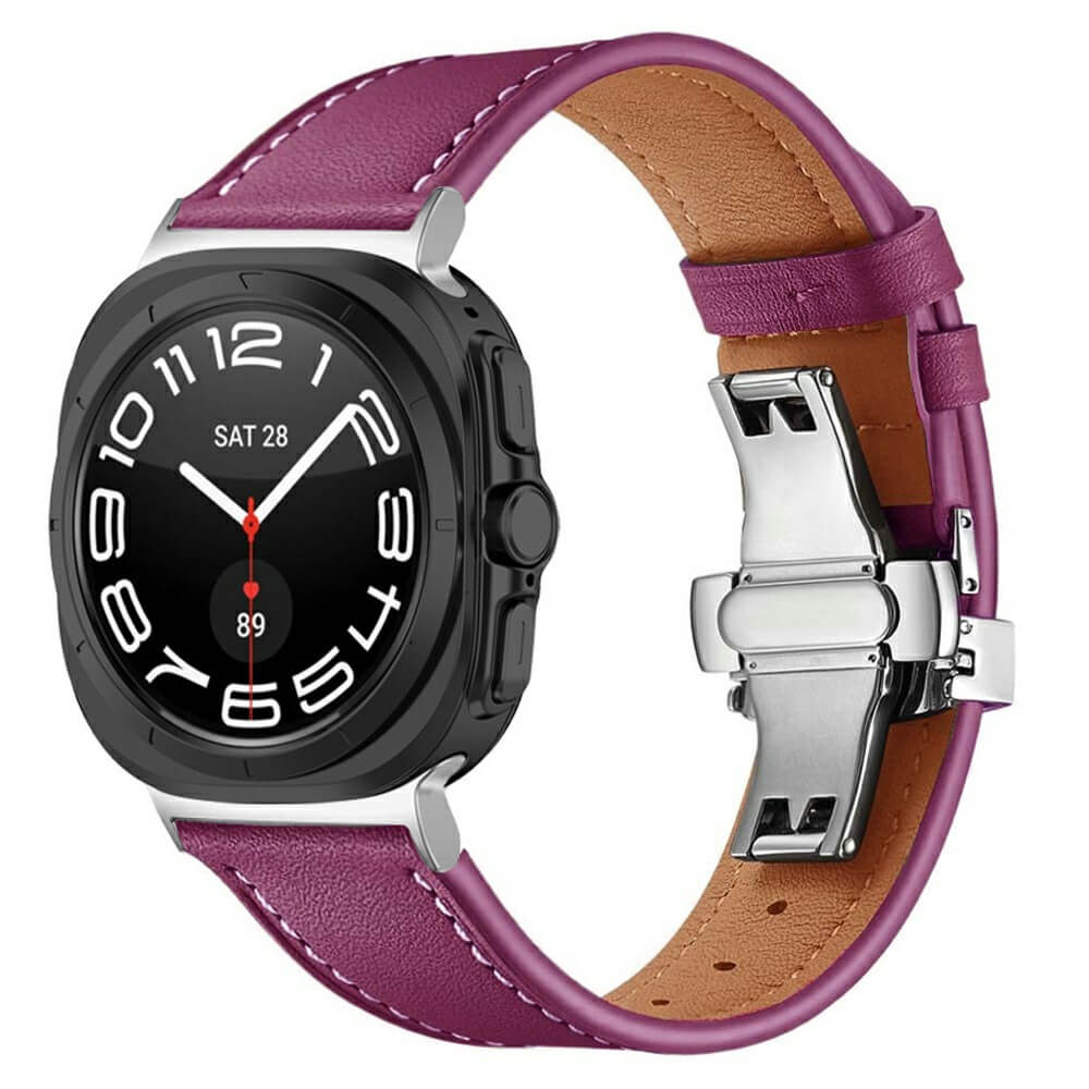 Galaxy Watch Ultra (47 mm) - Cinturino di ricambio in pelle con chiusura a butterfly