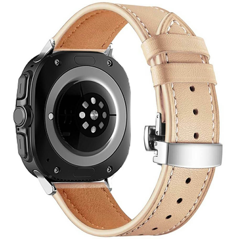 Galaxy Watch Ultra (47 mm) - Cinturino di ricambio in pelle con chiusura a butterfly