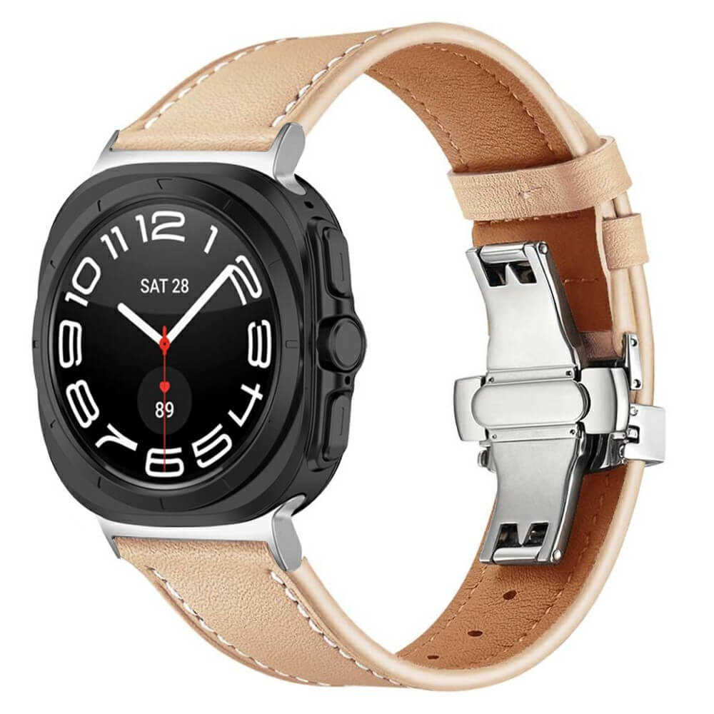 Galaxy Watch Ultra (47 mm) - Cinturino di ricambio in pelle con chiusura a butterfly