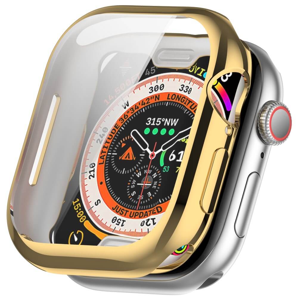 Apple Watch 10 - 42mm - Gummi Schutz Case Metall-Look