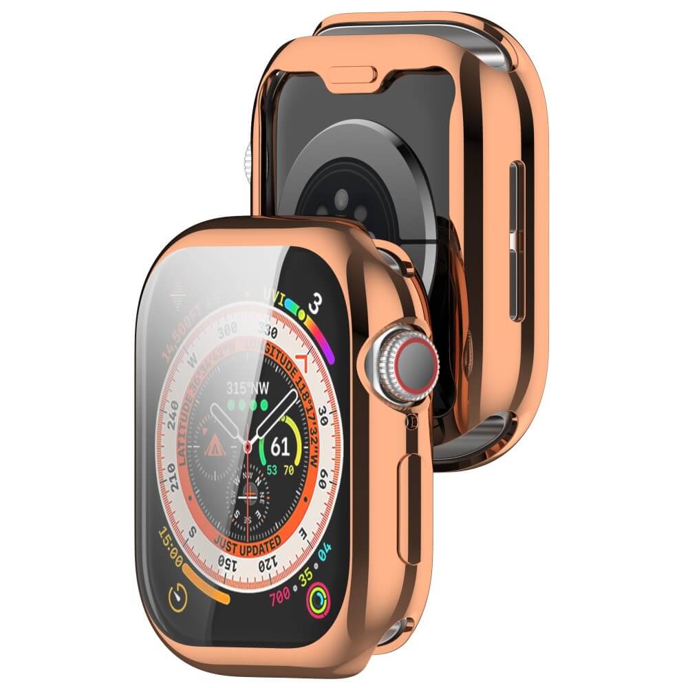 Apple Watch 10 - 42mm - Gummi Schutz Case Metall-Look